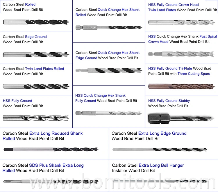 Clearance HSS Drill Bits Factory Tool Customized Wood Brad Point Drill Bit